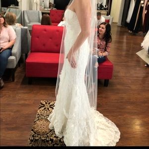 Mermaid, ivory, lace, wedding gown